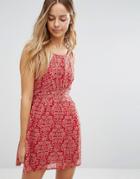 Jasmine Printed Skater Dress - Red