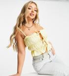 Asyou Tie Front Cami Top In Yellow