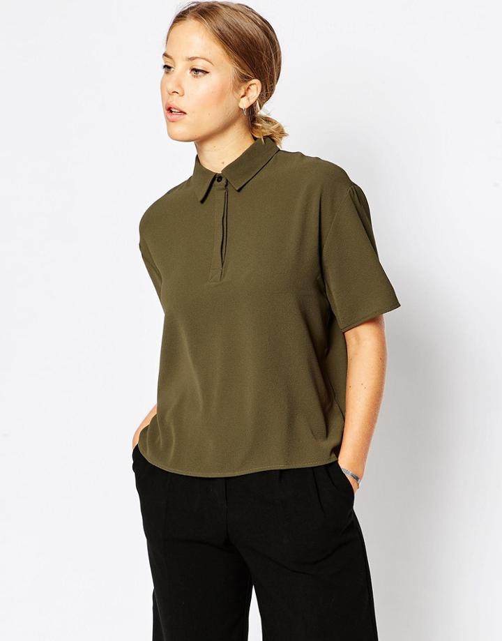 Asos Smart Polo T-shirt - Khaki