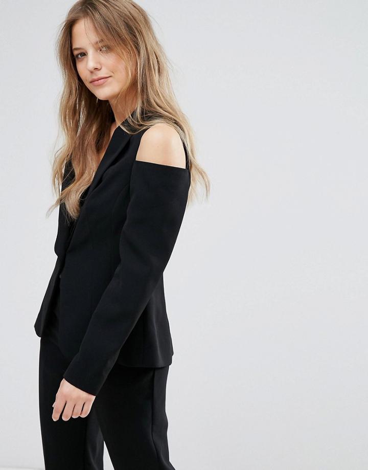 New Look Cold Shoulder Tailored Jacket - Black