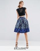 Closet Color Block Ball Skirt In Jacquard - Multi