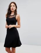 Only Nille Lace Yolk Midi Dress - Black