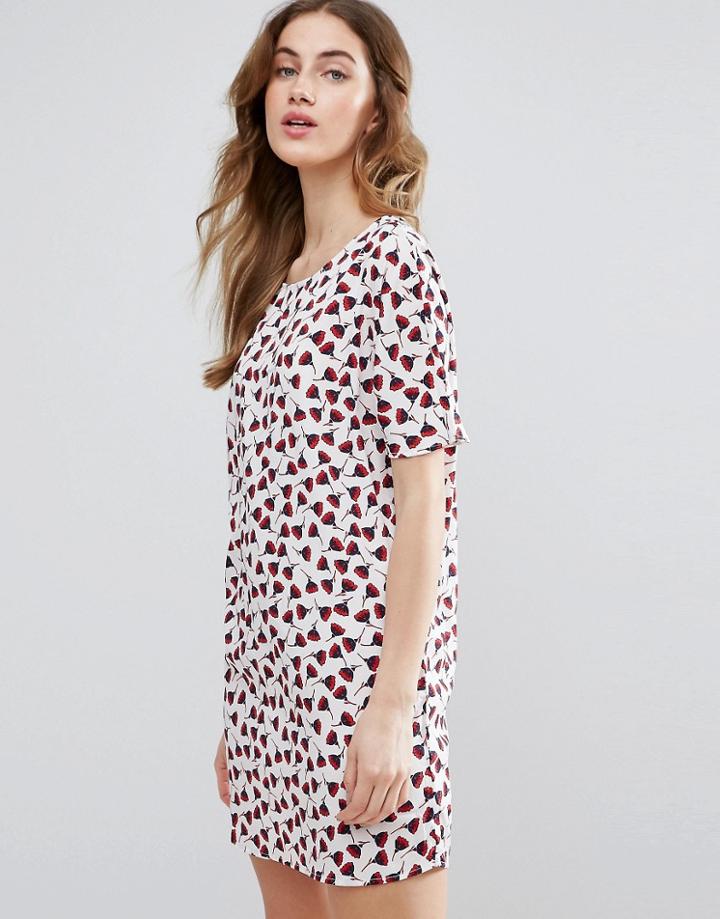 Vila Poppy Printed Shift Dress - White