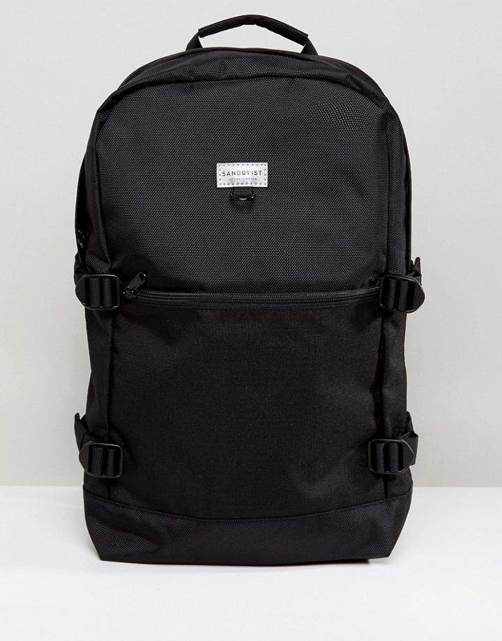 Sandqvist Peter Backpack In Cordura & Eco Ripstop - Black