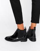 Asos Andele Leather Studded Chelsea Boots - Black
