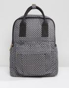 Qupid Star Print Backpack With Front Pocket - Black
