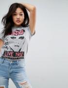 Asos T-shirt With Blondie Poster Print - Gray