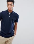 Abercrombie & Fitch Stretch Core Moose Logo Tipped Slim Fit Polo In Navy - Navy