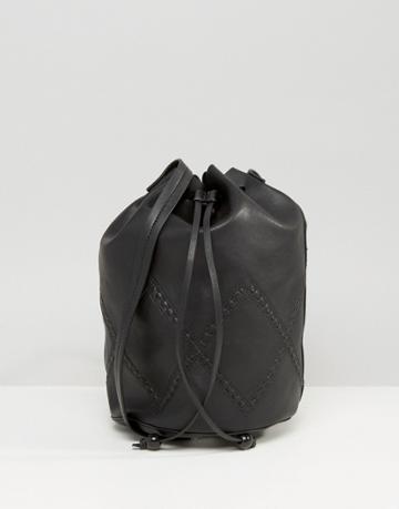 Gracie Roberts Drawstring Bucket Bag - Black