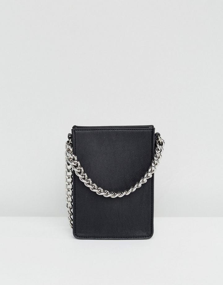 Asos Mini Chain Detail Cross Body Bag - Black