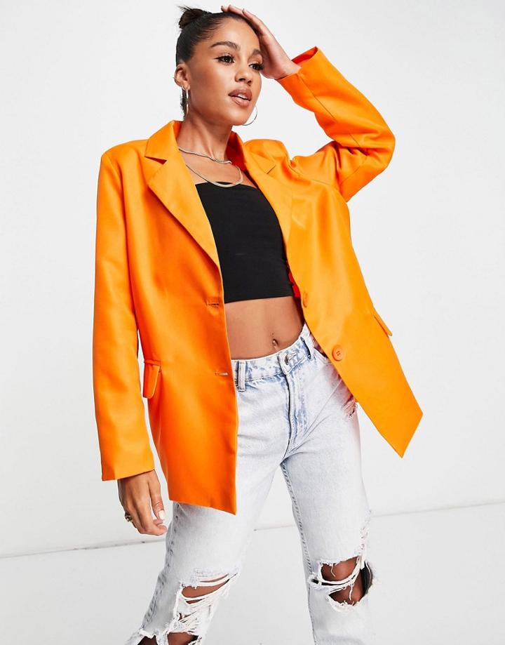 Missyempire Exclusive Oversized Blazer In Orange