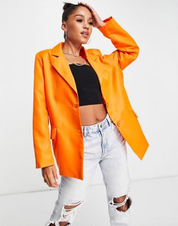Missyempire Exclusive Oversized Blazer In Orange