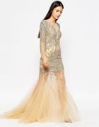 Forever Unique Diamond Embellished Maxi Dress - Gold