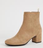 Monki Heeled Boots In Beige - Beige