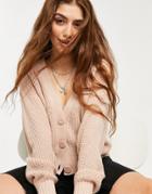 Jdy Balloon Sleeve Cardigan In Pink