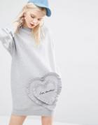 Love Moschino Heart Logo Sweater Dress - Gray