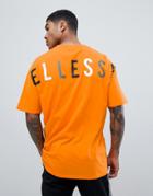 Ellesse Pineto Overszied T-shirt With Back Logo In Orange - Orange