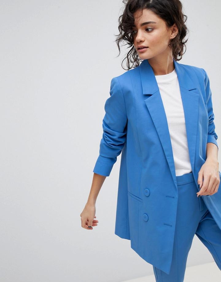 Gestuz Double Breasted Tailored Jacket - Blue