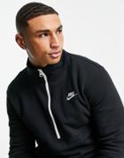 Nike Club Fleece Half Zip Sweatshirt In Black
