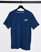 Nike All-over Print T-shirt In Navy