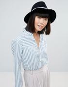 Genie By Eugenia Kim Florence Black Felt Hat With Blue Trim - Black
