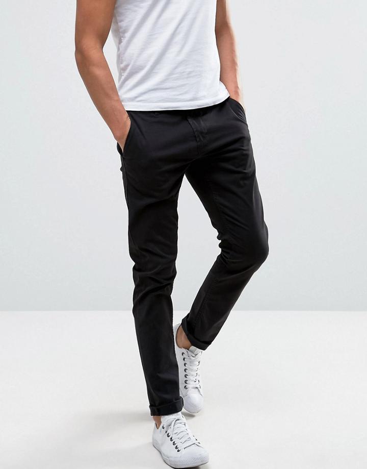 Only & Sons Skinny Fit Chinos In Black - Black