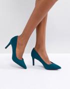 New Look Suedette Pointed Court Shoe - Green