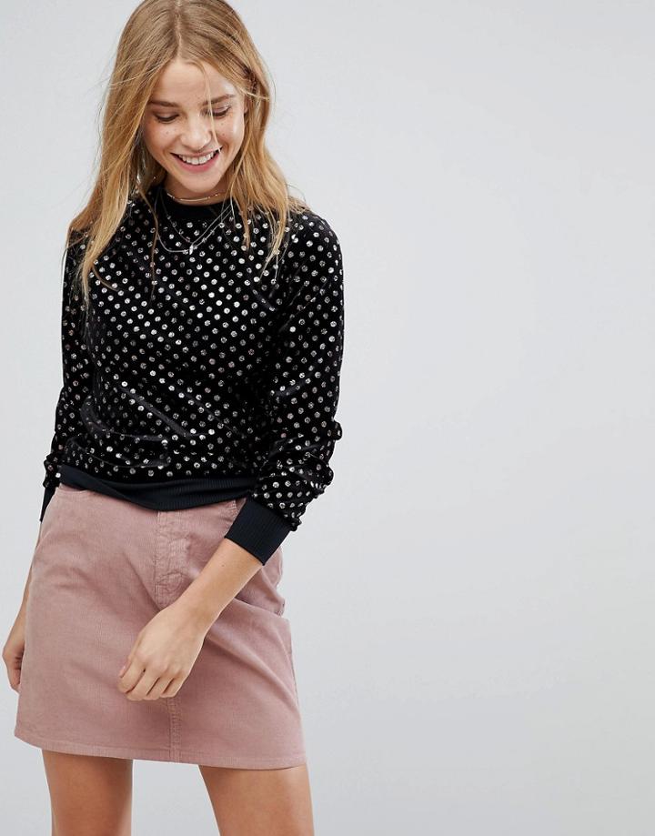 Nobody's Child Sweater In Metallic Spot - Black