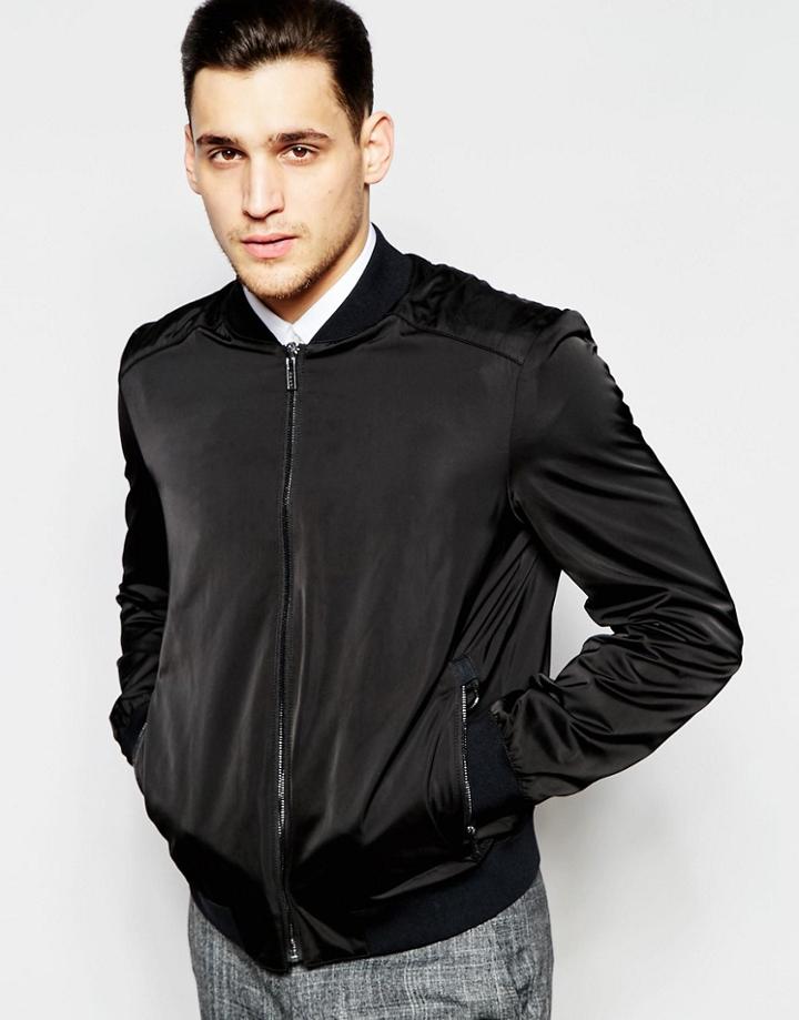 Hugo By Hugo Boss Bomber Jacket - Black