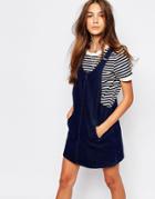 Pull & Bear Denim Pinny Dress - Blue