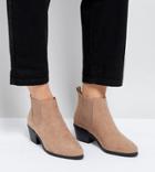 Asos Revive Wide Fit Chelsea Ankle Boots - Beige