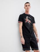 Another Influence Ringer Tiger Print T-shirt - Black