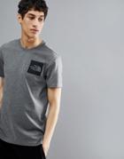 The North Face Fine Box Logo T-shirt In Gray Marl - Gray