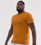 Asos Design Plus Short Sleeve Muscle Sweatshirt In Rusty Brown