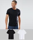Jack & Jones Premium 2 Pack T-shirt In Black & White - Black