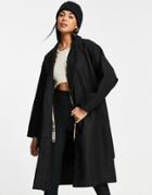 Vero Moda Tailored Wrap Coat In Black