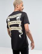 Love Moschino Scroll Back Print T-shirt - Black