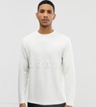 Noak Oversized Long Sleeve T-shirt With Embossed Logo - White