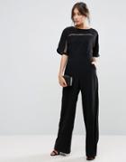 Adelyn Rae Kimono Sleeve Jumpsuit - Black