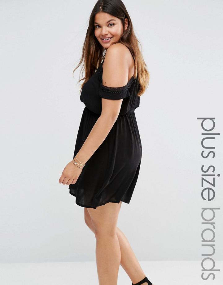 New Look Plus Cold Shoulder Dress - Black