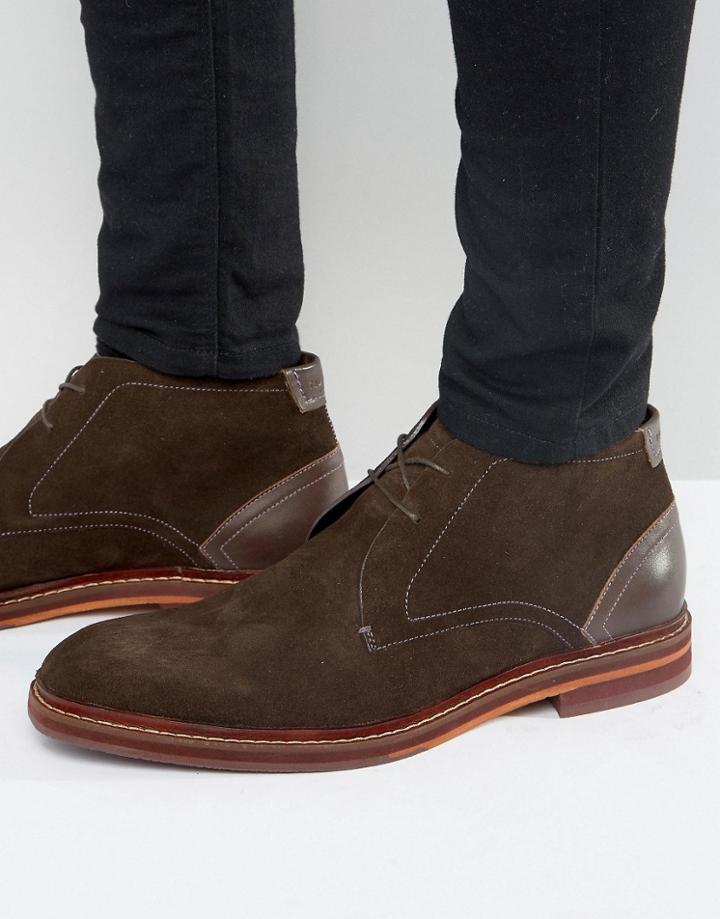 Ted Baker Azzlan Suede Short Lace Up Boots - Brown