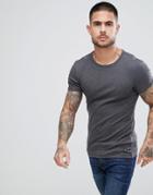 Blend Muscle Fit T-shirt In Charcoal - Gray