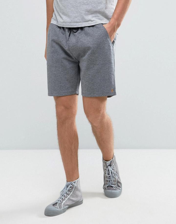 Farah Tarrant Sweat Shorts Drawstring In Mid Gray Marl - Gray