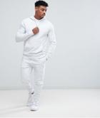 Asos Tracksuit Hoodie/skinny Joggers In White Marl - White