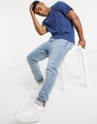 Levi's Authentic Crew Neck Logo T-shirt In Garment Blue-blues