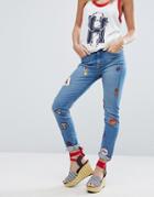 Tommy Hilfiger Gigi Hadid High Waist Jean With Patches - Blue