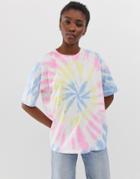 Asos Design Oversized T-shirt In Pastel Tie Dye - Multi