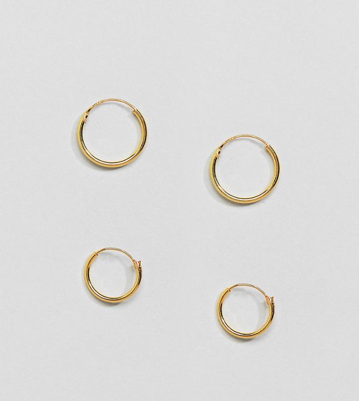 Kingsley Ryan Exclusive Gold Plated Mini Hoop Earrings Set