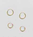 Kingsley Ryan Exclusive Gold Plated Mini Hoop Earrings Set
