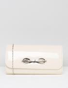 Chi Chi London Foldover Clutch Bag With Bow Detail In Pink - Pink